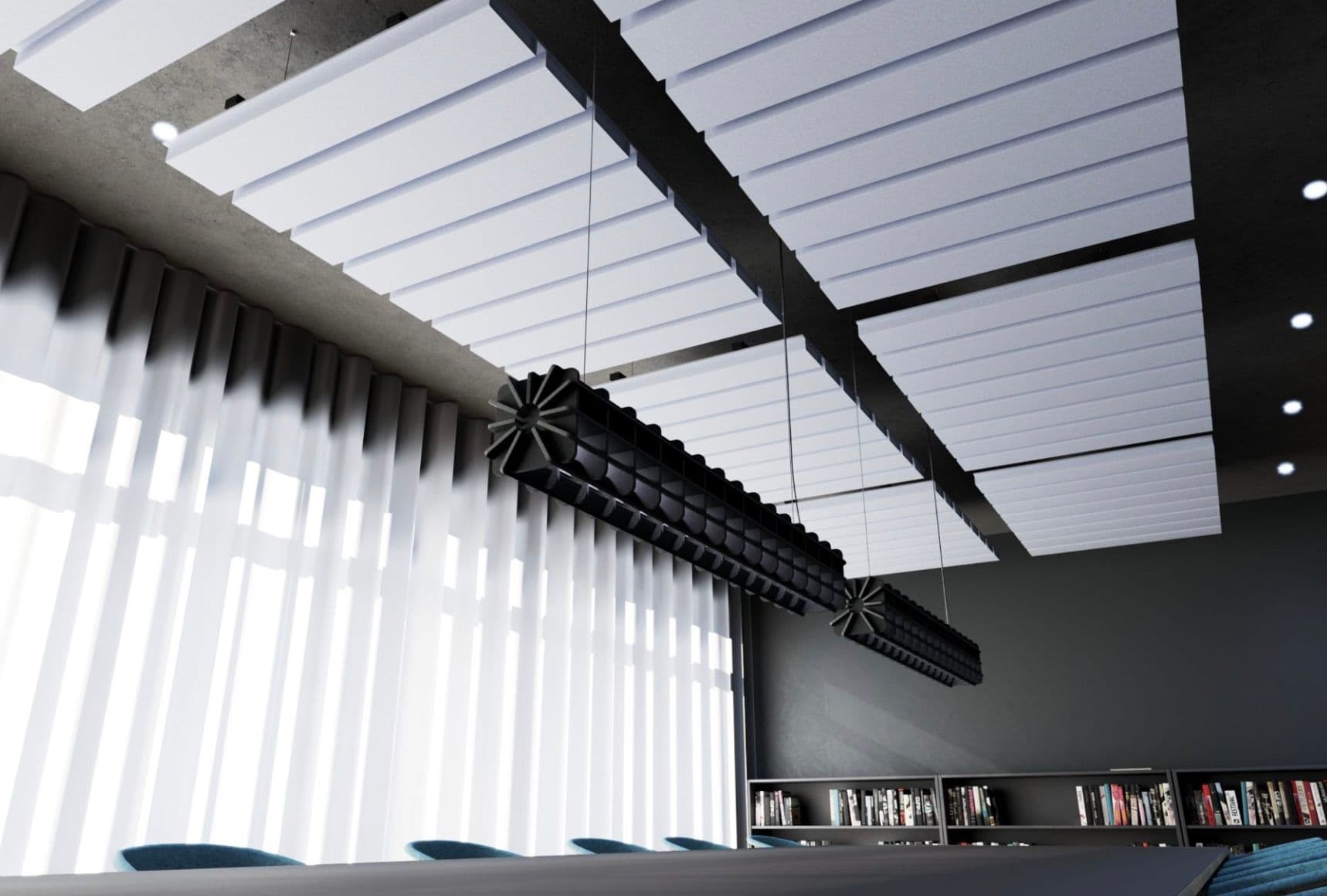 Double Acoustic Baffles Felt Flat